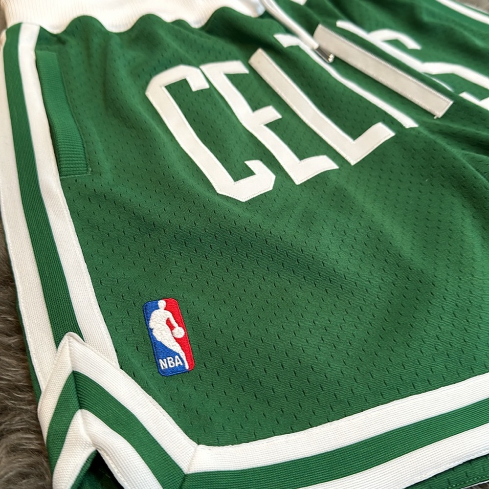 Boston Celtics Mitchell & Ness Authentic NBA x Just Don Mesh Shorts -Kelly Green - Picture 2 of 4